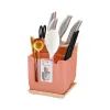 The pink multi-functional kitchenware storage rack, knife, chopsticks, scissors, spoon organizing rack and kitchenware storage box are all neat and tidy Item Picture